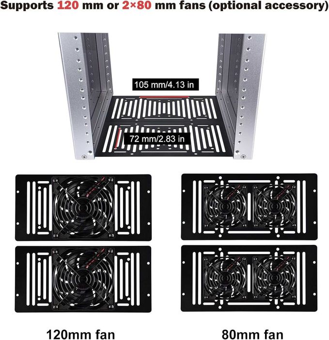 GeeekPi 8U Server Rack Cabinet DeskPi RackMate T1 Plus,Rack rețea 10 inch pentru servere, rețea, echipamente AV, 10.23 inch 260 mm Adâncime (Argintiu)
