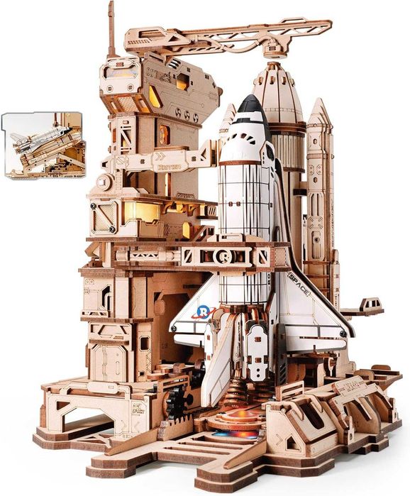 ROKR Space Shuttle LKA02 3D дървен пъзел с осветление