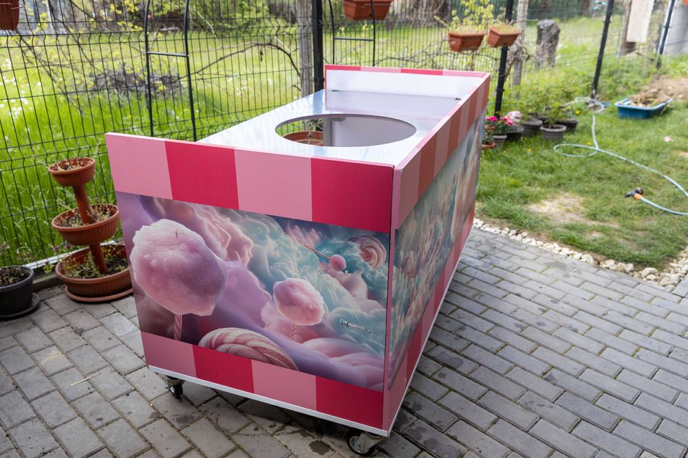 Количка и машина за захарен памук комплект