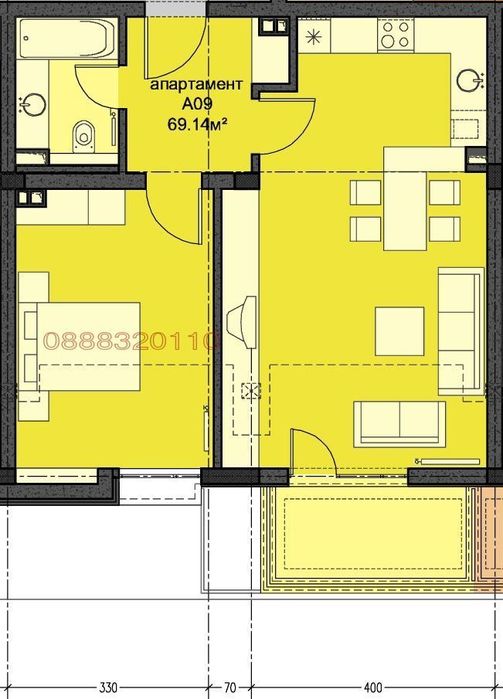 Продава се Двустаен апартамент в София, м-т Гърдова глава - 84 кв.м за 1107 €/кв.м - Снимка #9