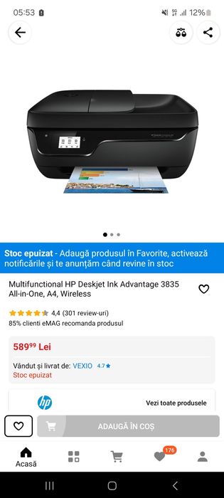 Multifunctional HP Deskjet Ink Advantage 3835 A4, Fax/Wireless