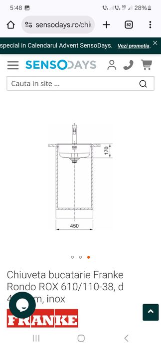 Chiuveta bucatarie Franke Rondo Inox