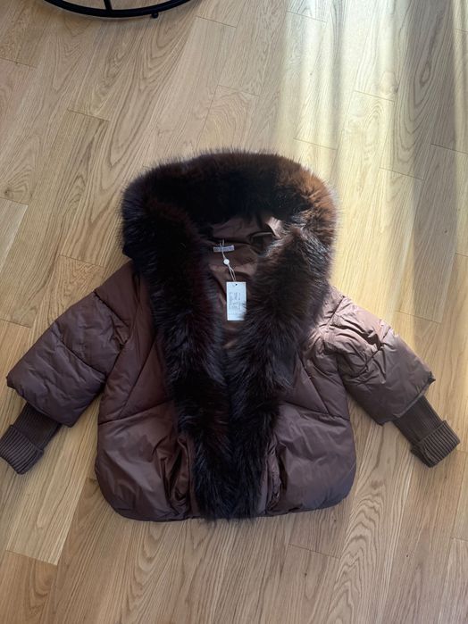 Чисто ново зимно яке с косъм от лисица