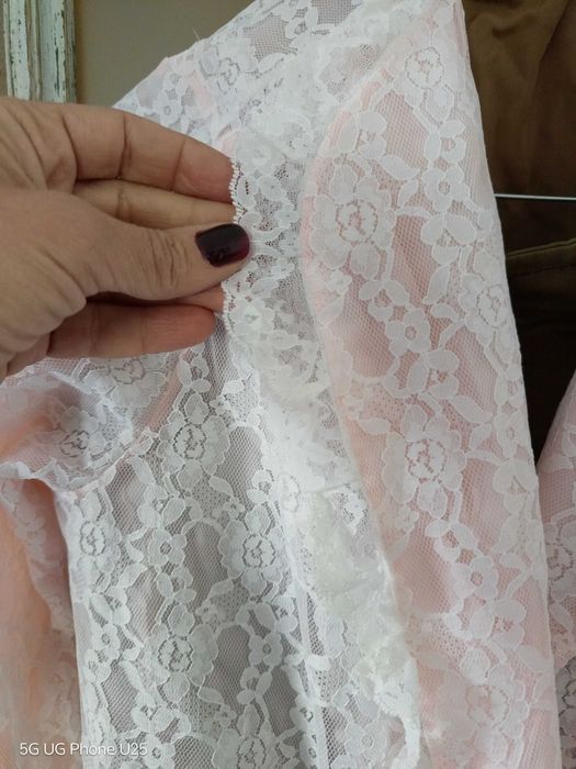 Ретро пеньоар от 80-те. дантелен винтидж дамски халат