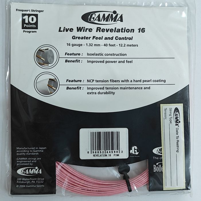 Теннисные струны Gamma Revelation 16 Pink