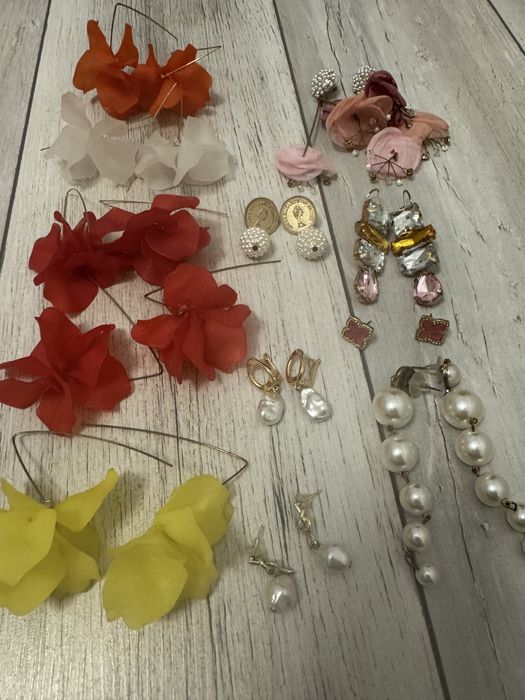 Lot 12 perechi cercei zara rosii galveni portocalii perle roz