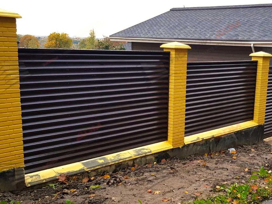 Забор жалюзи металлический