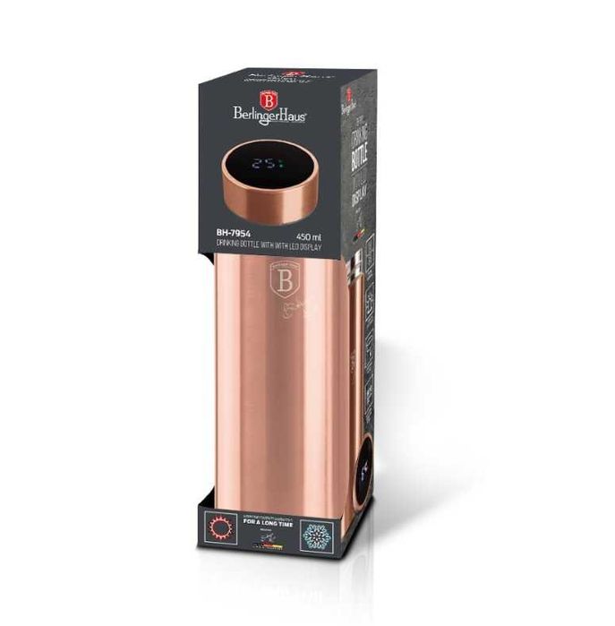 Berlinger Haus Rose Gold Smart 0.45L стоманен термос с LED индикатор