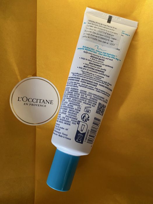 L`Occitane Матиращ флуид за лице Source Réotier