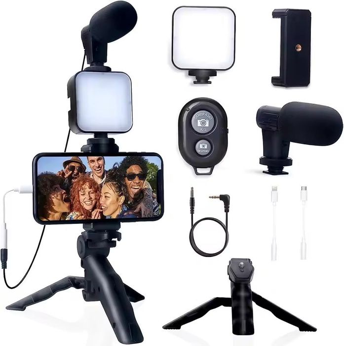 Vlog Kit Filmare Video Youtube Telefon Lampa Microfon