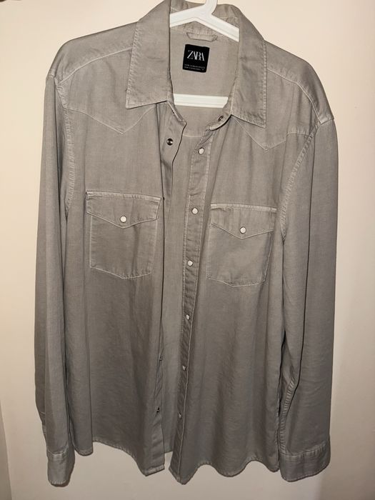 Camasa Zara Men bej-gri NOU