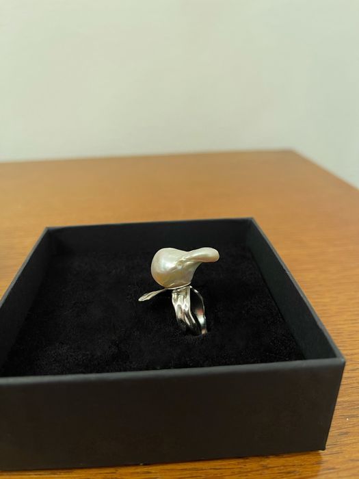 Inel 100% argint 925 cu perla imensa naturala baroque