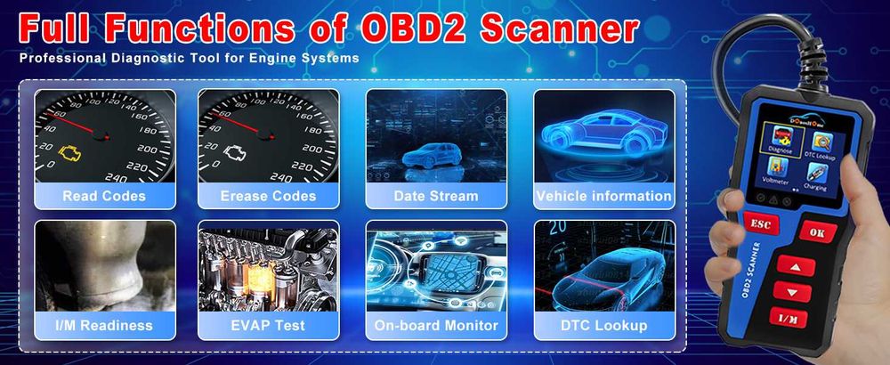 Диагностика за автомобили OBD2 DH300 от 2024г. DonosHome