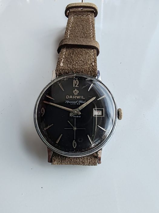 Ceas Darwil Special Flat Calendar 34 mm Funcționează excelent!