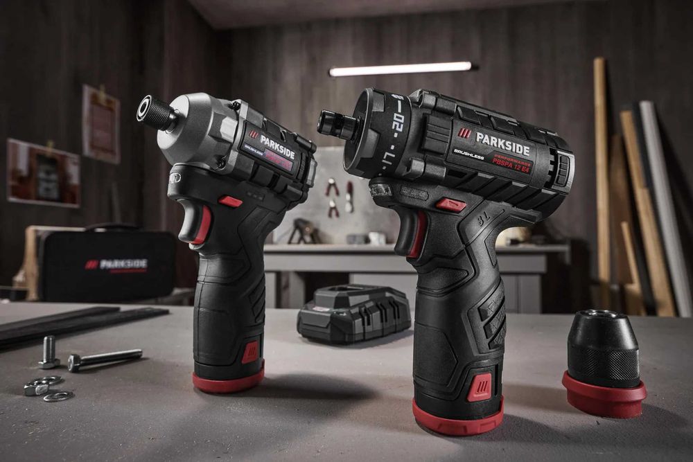 Нов СЕТ безчетков Винтоверт и Импакт 12V Parkside Performance 2 батери