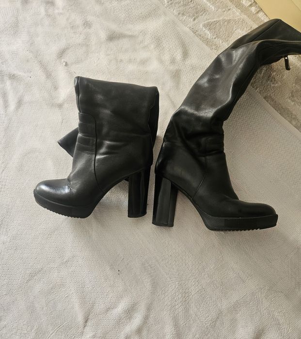 Сапоги женские кожаные