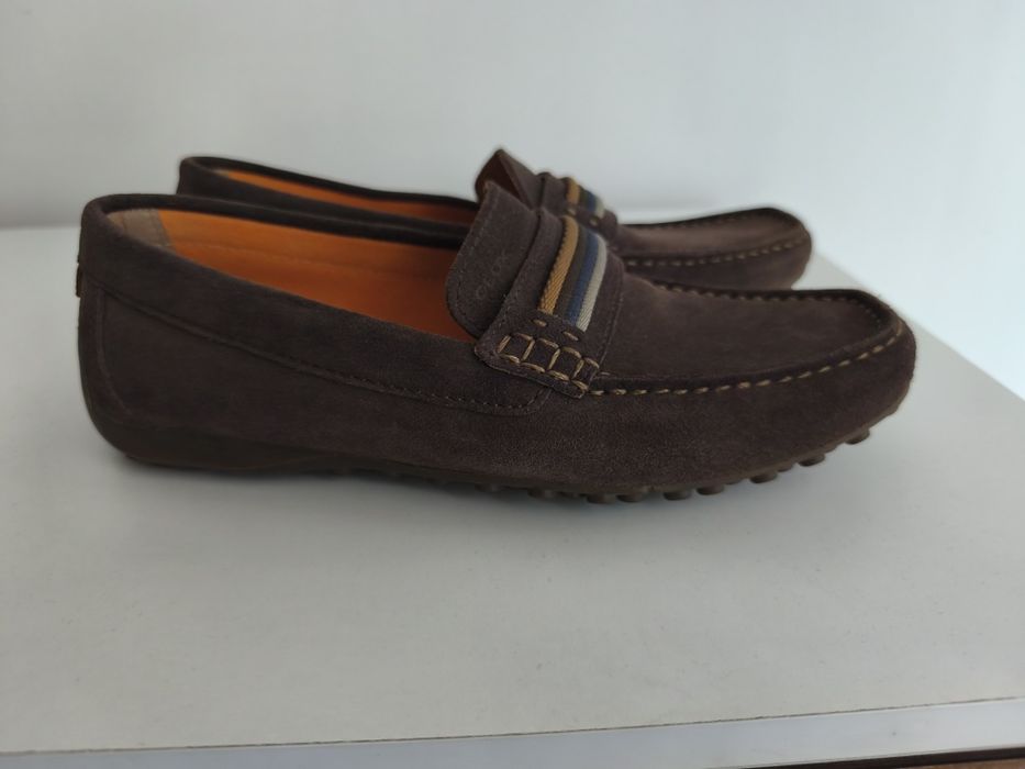 Мъжки мокасини GEOX U SNAKE MOC F  U 7207 F от кафяв набук