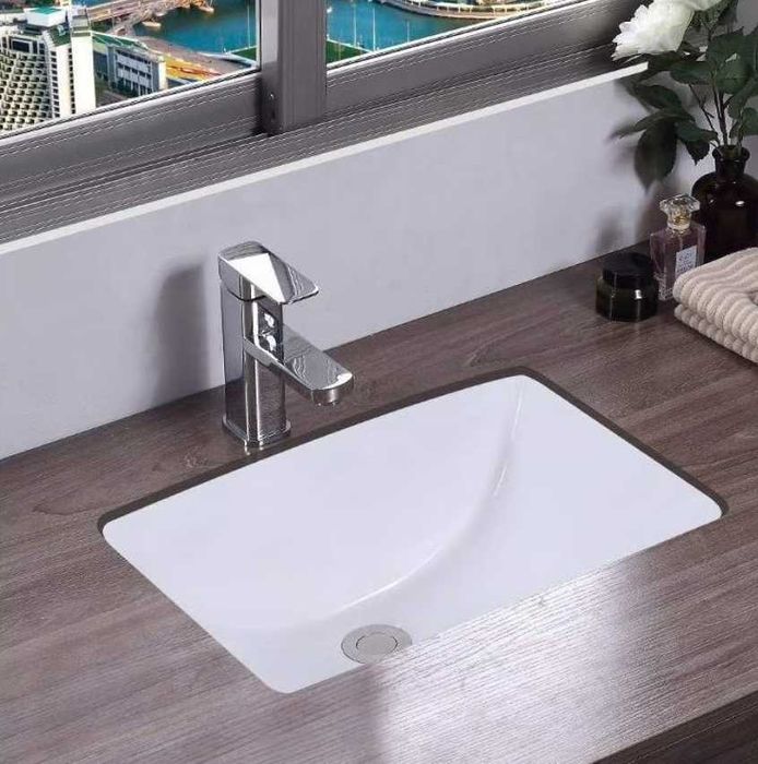 Lavoar Diana, 52x38 cm, montaj incastrat sub blat, ceramica alba x2