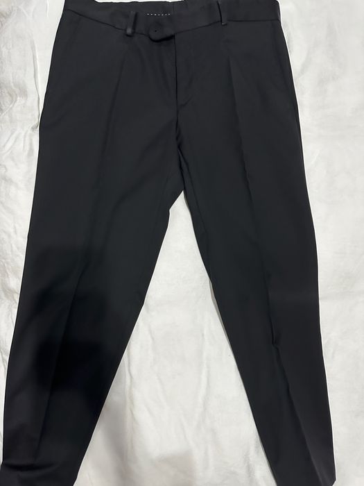 Costum ginerica/nas - negru din lana, cu model captuseala