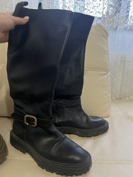 Cizme din piele Zara