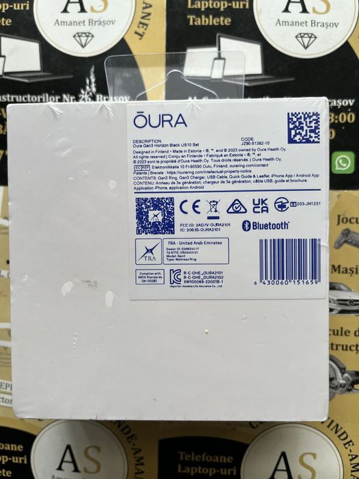 Inel smart Oura Gen3 Horizon Black US10 Set Nou Sigilat