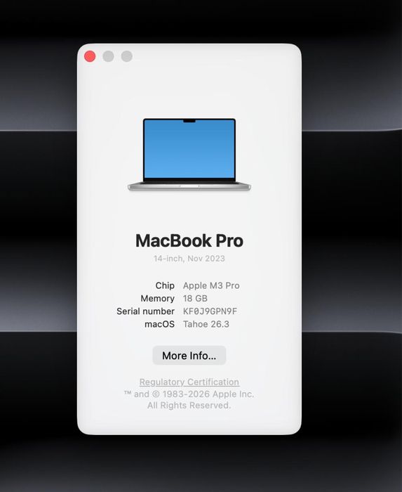 MacBook pro m3 pro 18/512