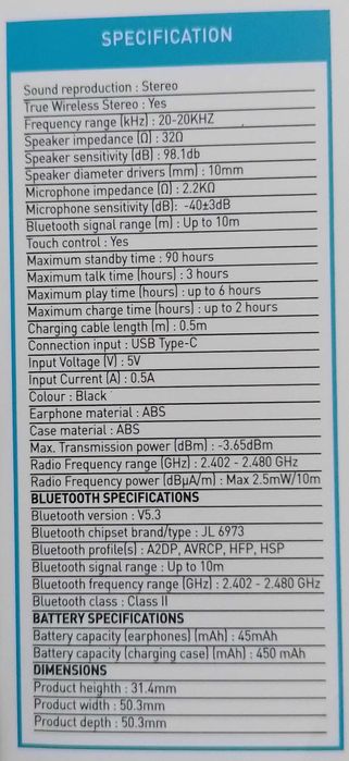 Bluetooth слушалки с микрофон (нови)
