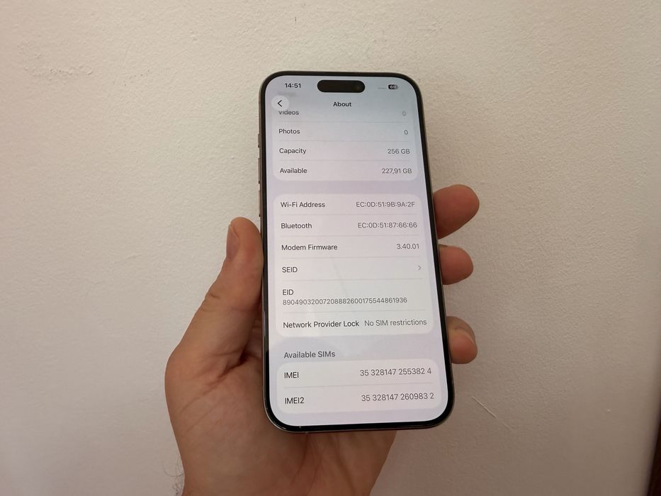 Iphone 15 Pro, 256 gb, Natural Titanium