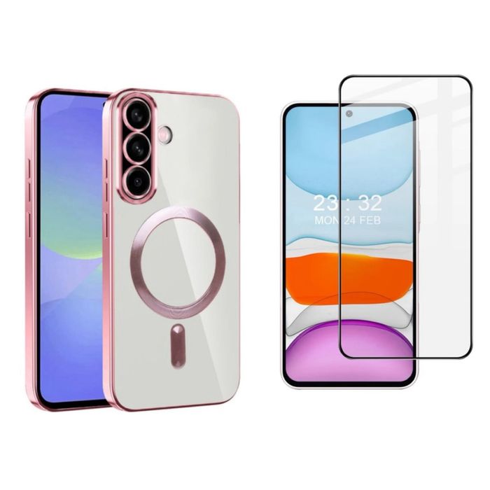 Husa Magsafe Contur + Folie Sticla Samsung A35/A55/A36/A56/A16/A07/A17