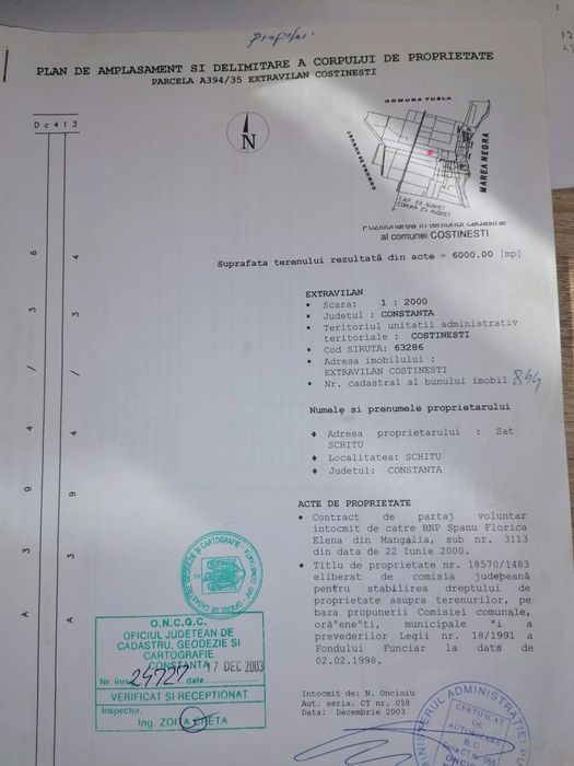 Teren intravilan in Costinesti cu deschidere la drumul principal