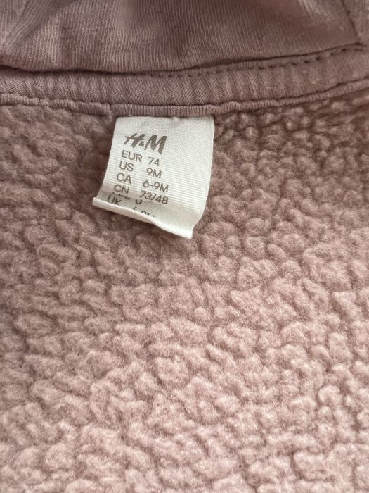 Combinezon ursulet cu gluga ,H&M ,roz, 74