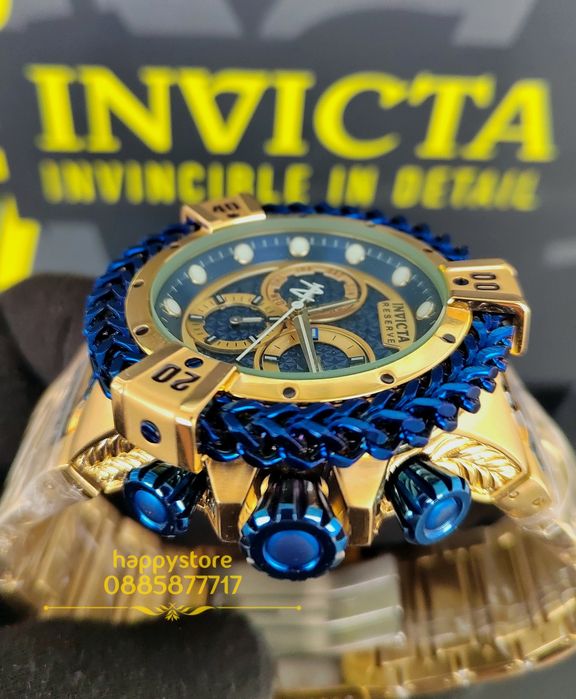 часовник INVICTA Hercules Gold and Blue 56 mm, Инвикта нов