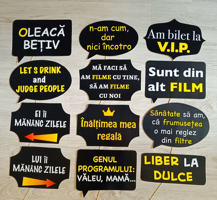 Propsuri recuzită foto mesaje petrecere