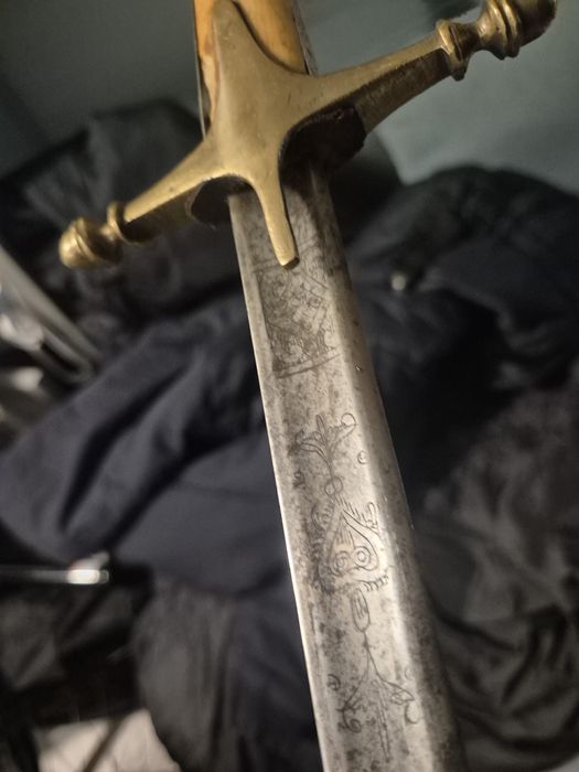 Османска офицерска сабя Шамшир. Дръжка слонова кост