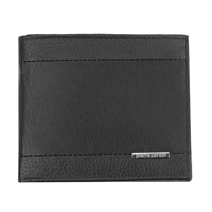 Мъжки черен кожен портфейл Pierre Cardin