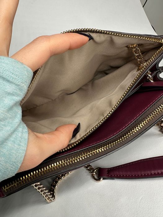 Чанта nine west -кафяво с бордо