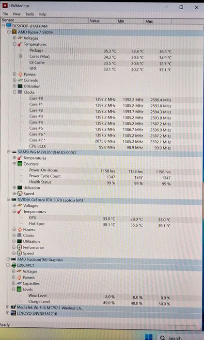 Gaming laptop - Lenovo Legion 5 Pro 16ACH6H