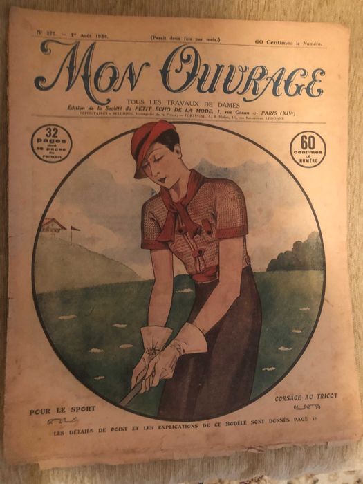 Vand 36 reviste moda frantuzesti "MON OUVRAGE" din anii 1935, 10 ron/buc