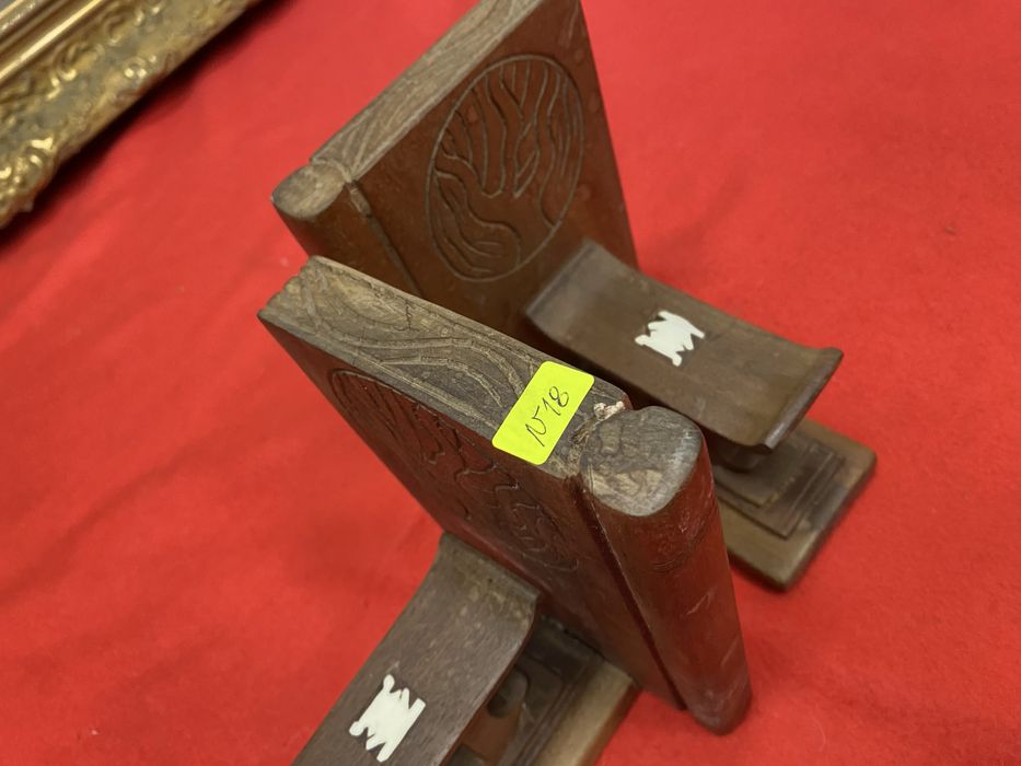 Стопери за книги от тик с инкрустация