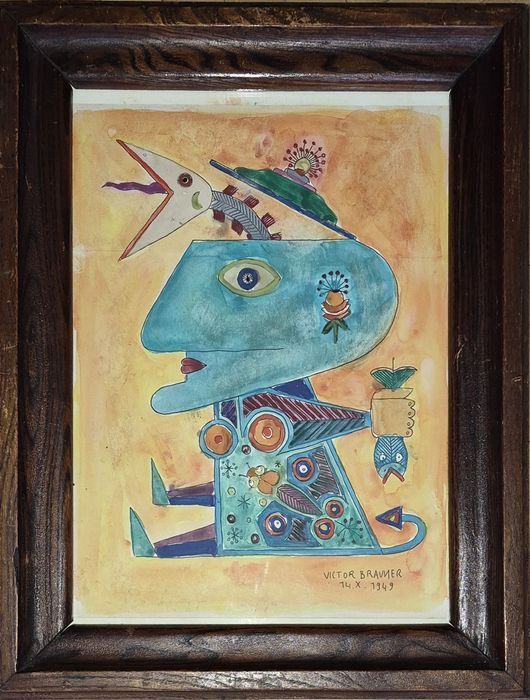 Litografie colorata Victor Brauner.