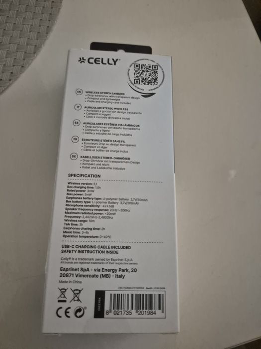 Casti wireless CELLY  stereo earbuds