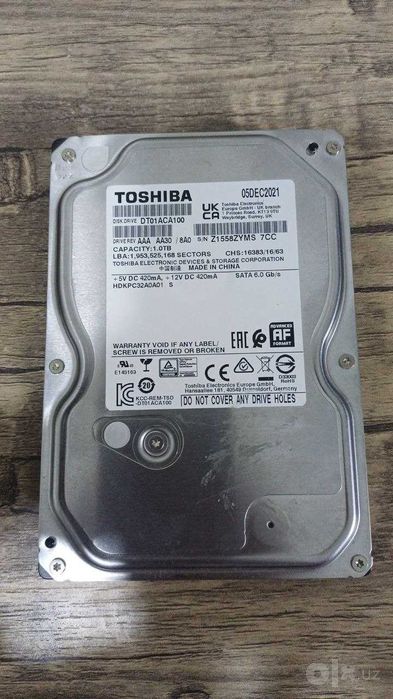 HDD Toshiba 1 Tb. 3.5. 100% здоровье.