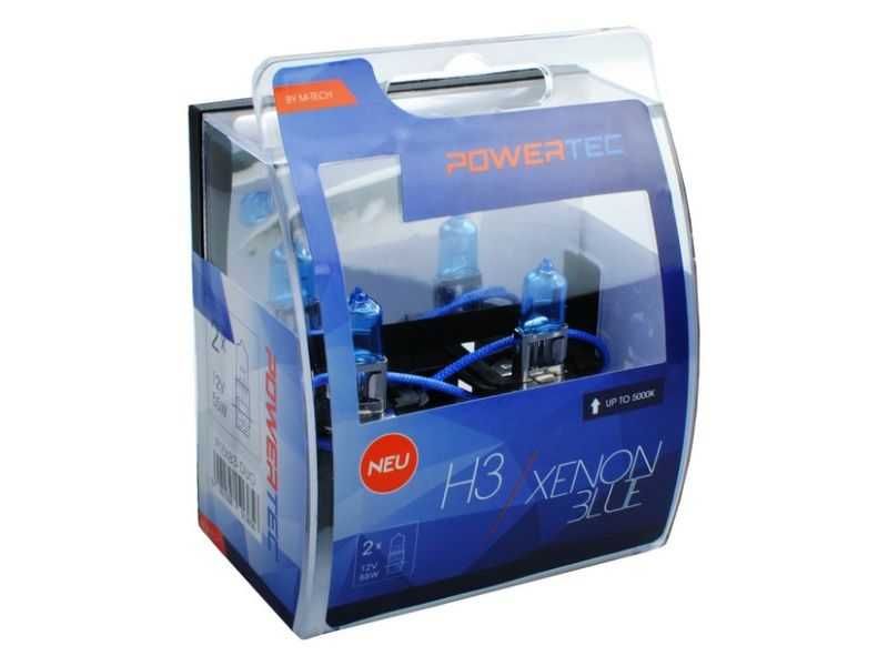 Set bec halogen Powertec Xenon Blue H3 H8 H7 HIR2 (9012) – 55W
