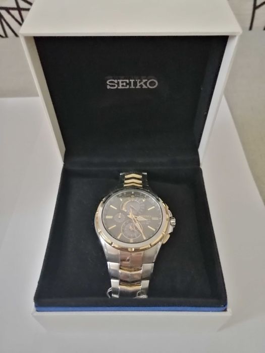 Ceas SEIKO analog quartz perpetual solar chronograph,barbatesc