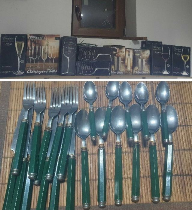 Set de tacamuri 22 bucati si seturi pahare de vin sampanie cognac 2 bucati 4 bucati 6 bucati