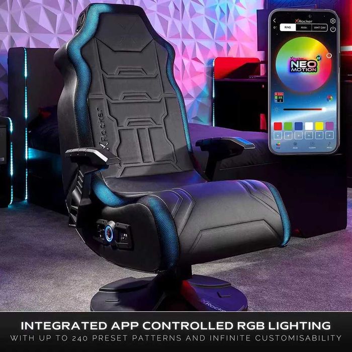 Аудио гейм стол X Rocker Aurora 2.1 Bluetooth с LED светлини
