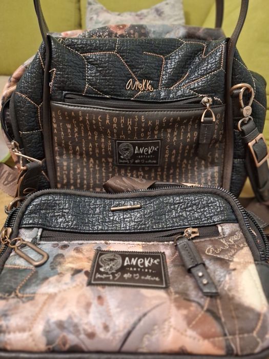 Лот портфейл и две чанти от една серия Anekke +раница