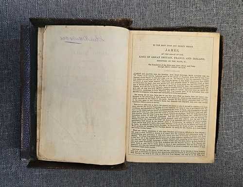 Biblia / Biblie veche , 1864 ,engleza, coperta piele, 14x11 cm
