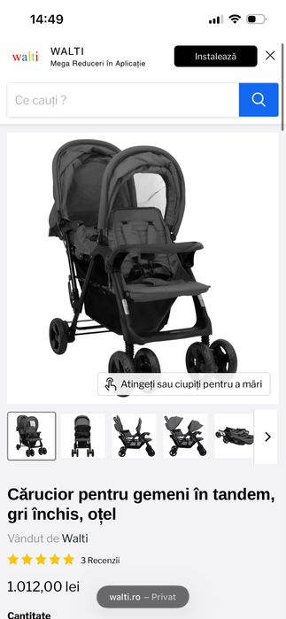 Carucior dublu pentru gemeni sau frati