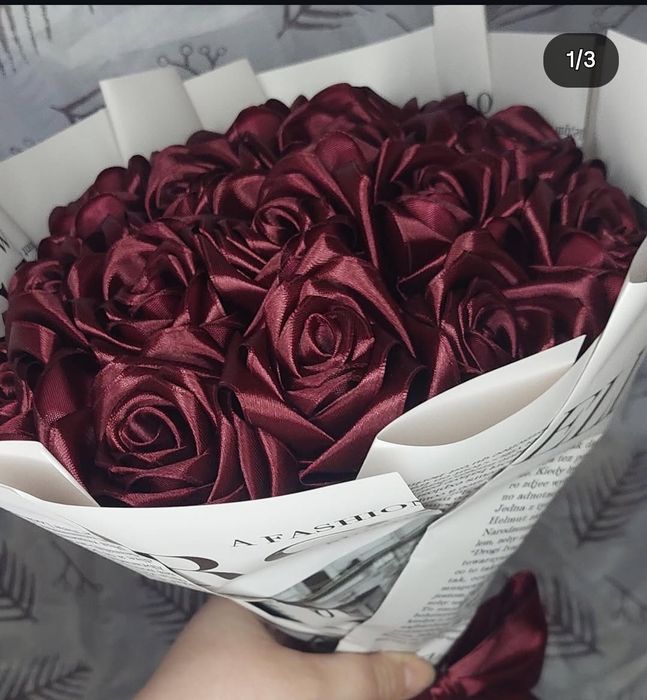 Атласные розы на заказ